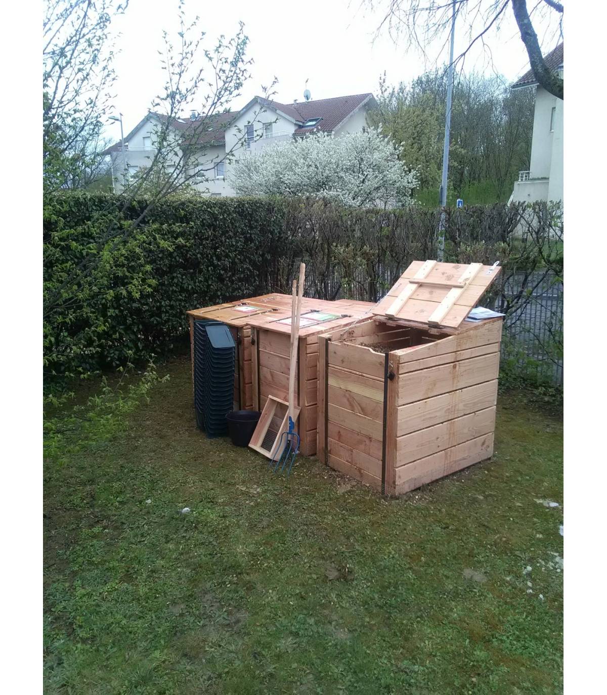 Bac de compostage en bois 360l - Conforama